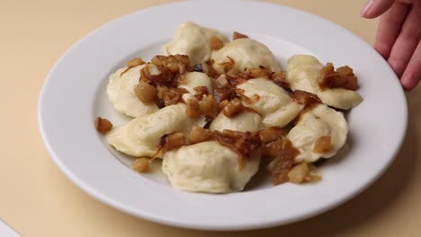 pierogi with caramelized onions