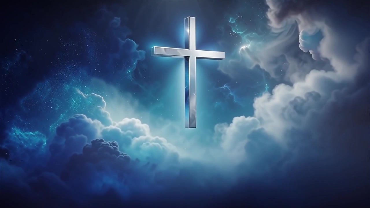 Christian Cross Heavenly Light Worship Background