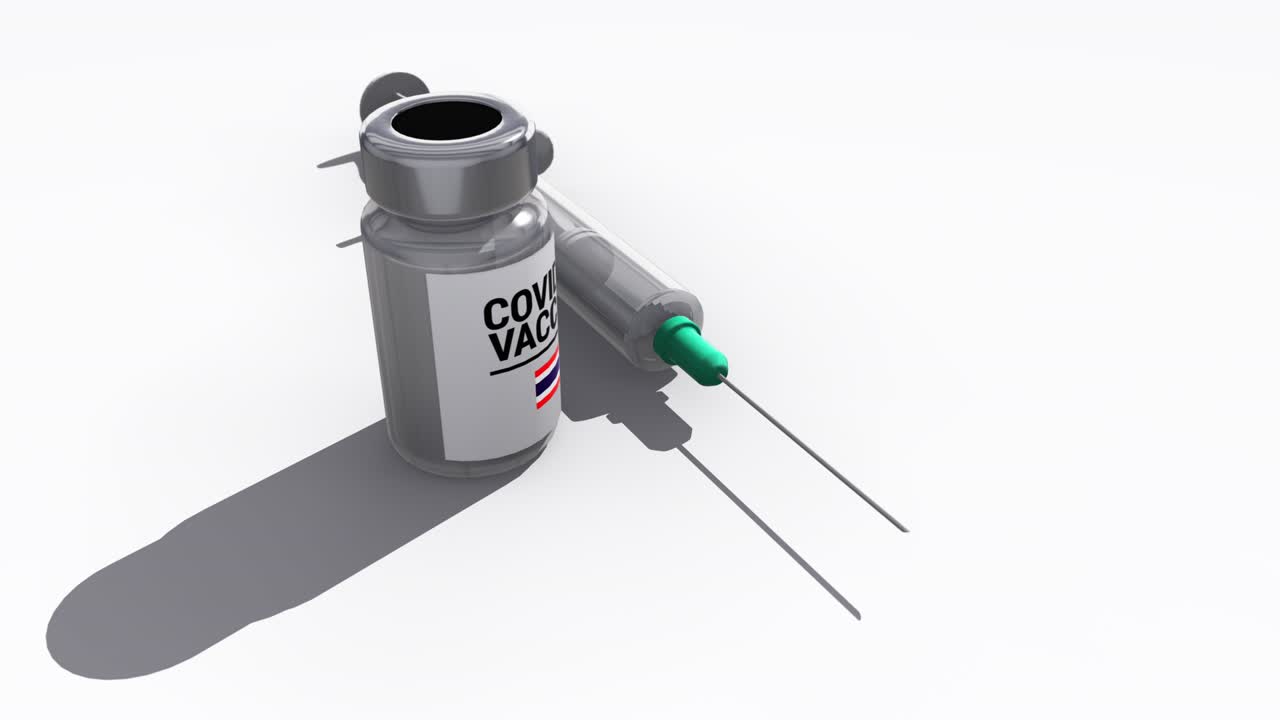 Syringe and Covid-19 Vaccine Bottle Thailand