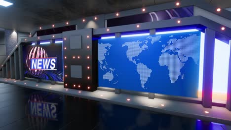 news tv studio set - virtual green screen background loop