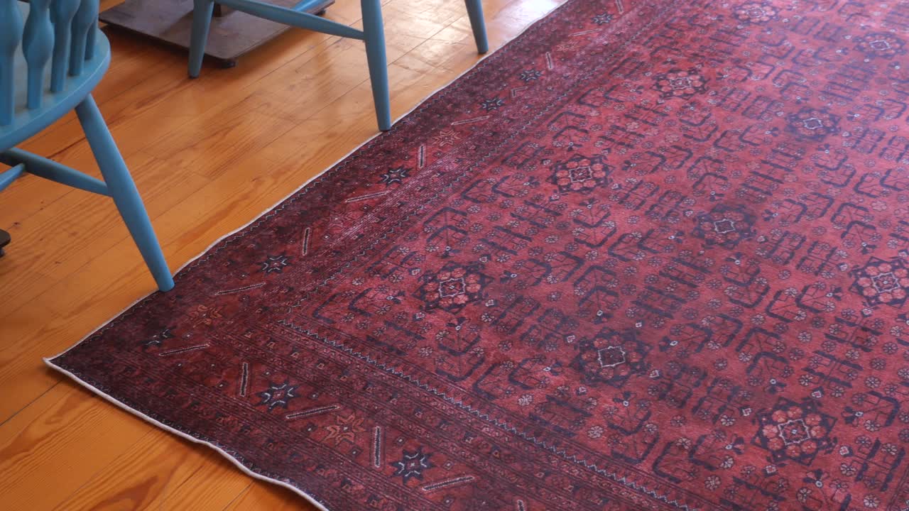 Vintage Red Carpet with Geometric Pattern