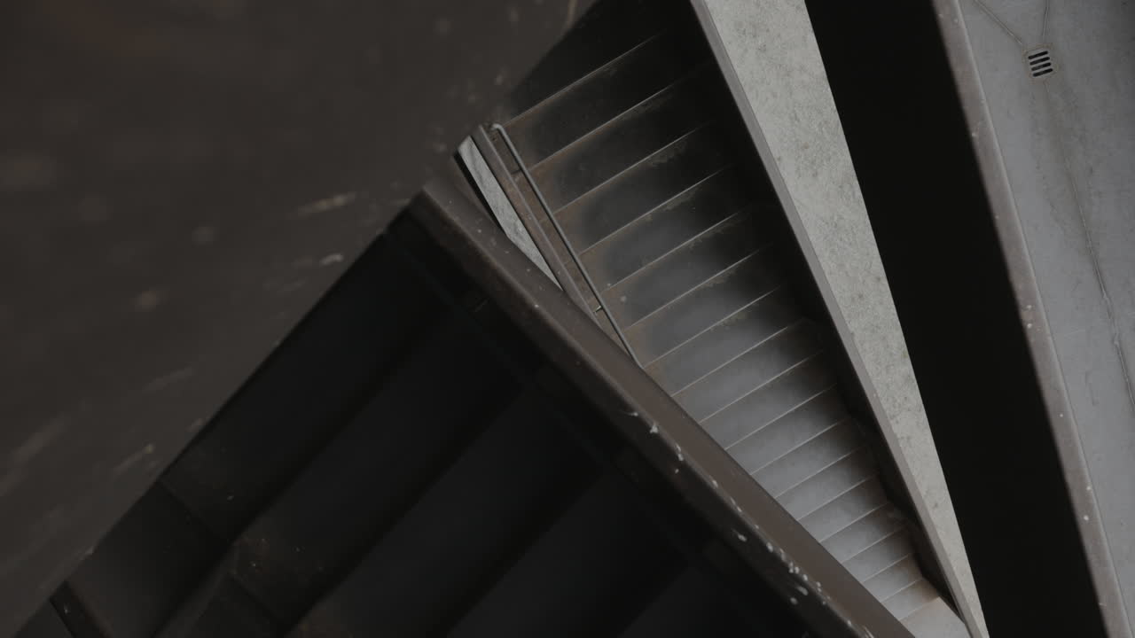 Abstract, geometric steel stairway