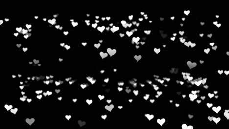 abstract black and white hearts