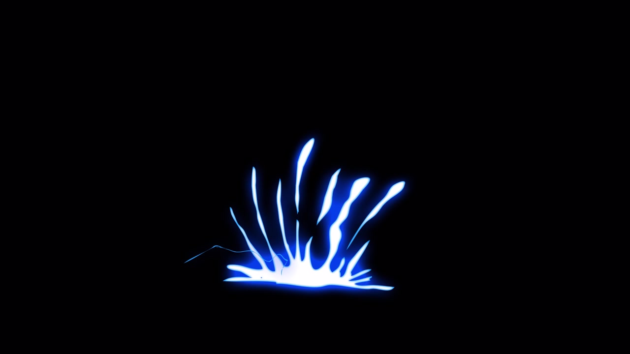 Animated Blue Energy Burst with Stylized Flash