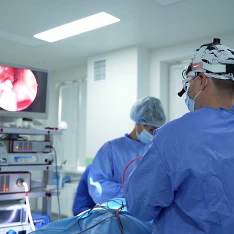 team surgeon at work in operating room. modern equipment in operating room