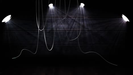 animation of electric cables with electric light trails on black background