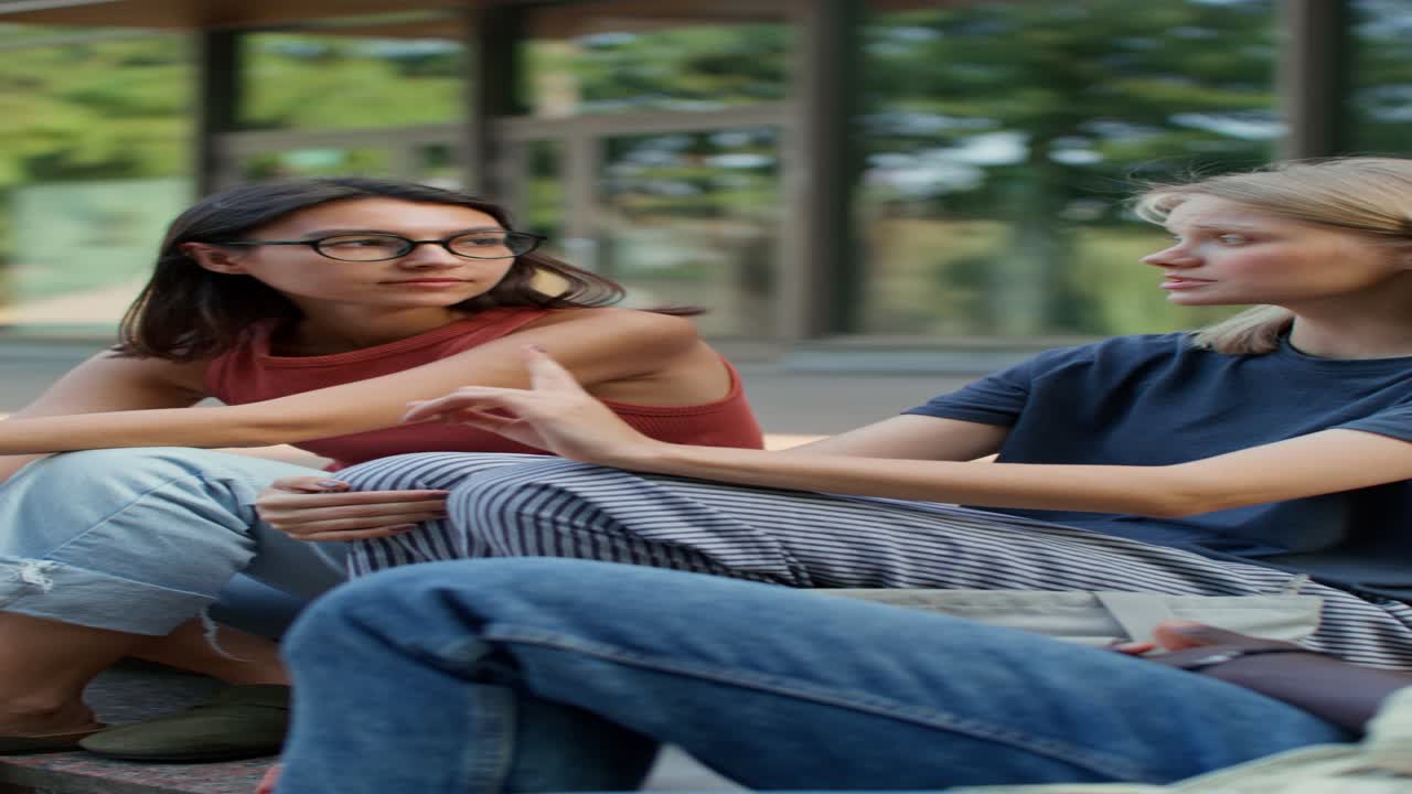 amigos hablando al aire libre