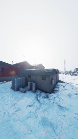 arctic research station in snowy terrain