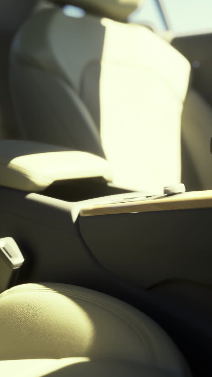 Vista interior de un coche moderno con asientos y controles cómodos