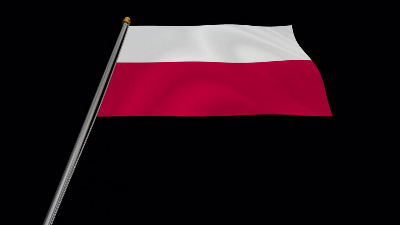 바람에 날아다니는 폴란드 발의 루프 비디오, 4k의 느린 동작 비디오, 알파 채널