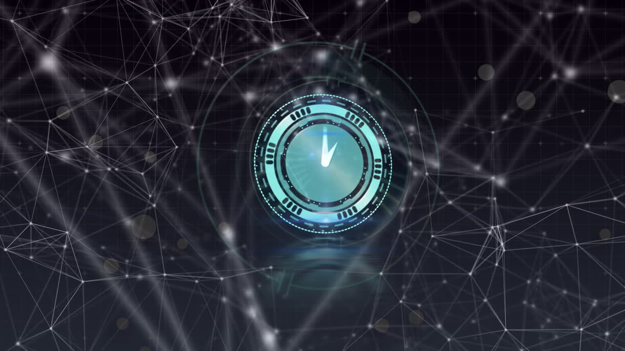 Animation of clock moving over network of connections
