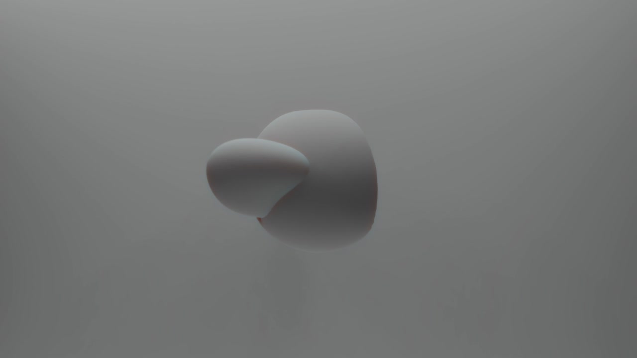 abstracto gris 3d renderización forma ondulante transformar en dirección aleatoria. la metamorfosis de bucle sin costura de la forma amorfa. animación simple de la forma futura 4k
