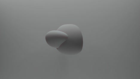 abstract grey 3d rendering shape waving transform in random direction. seamless loop metamorphose of amorphous shape. simple animation of future form 4k