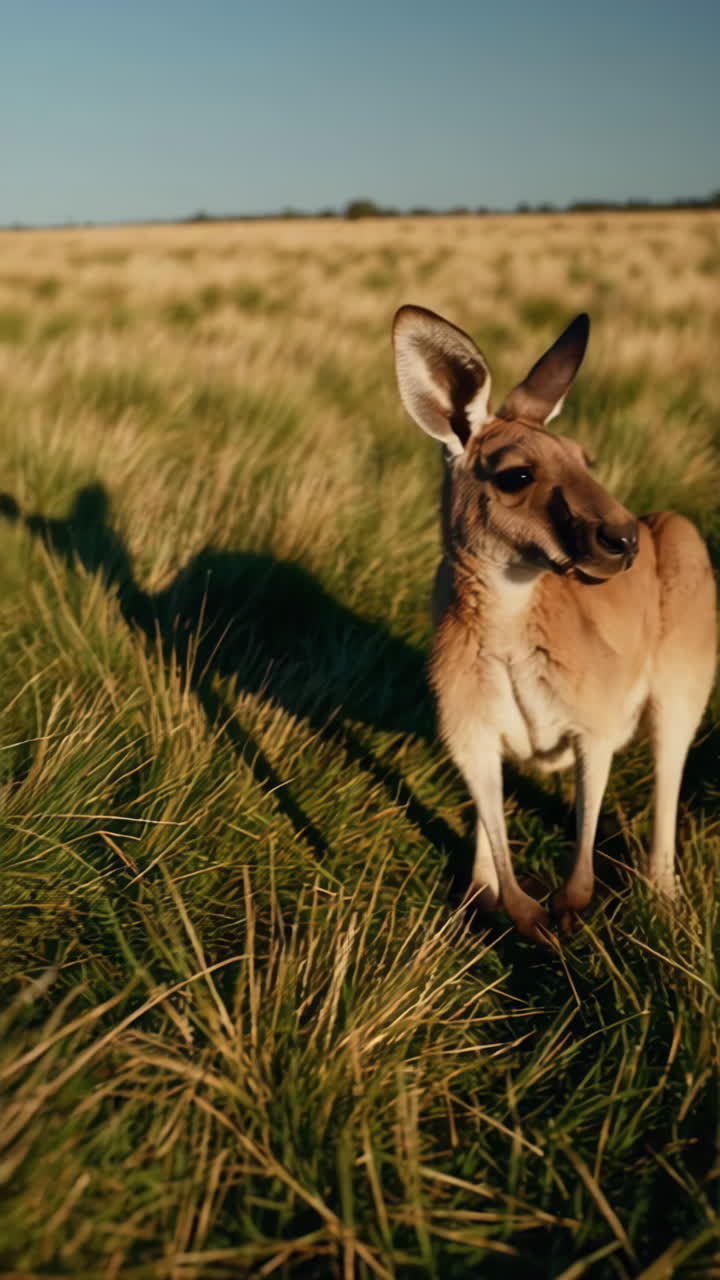 Kangaroo in a Grassy Field