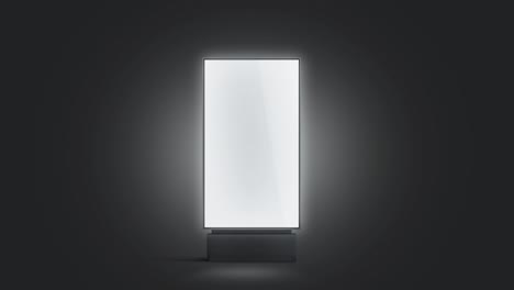 blank white glowing pylon mockup, isolated in darkness,