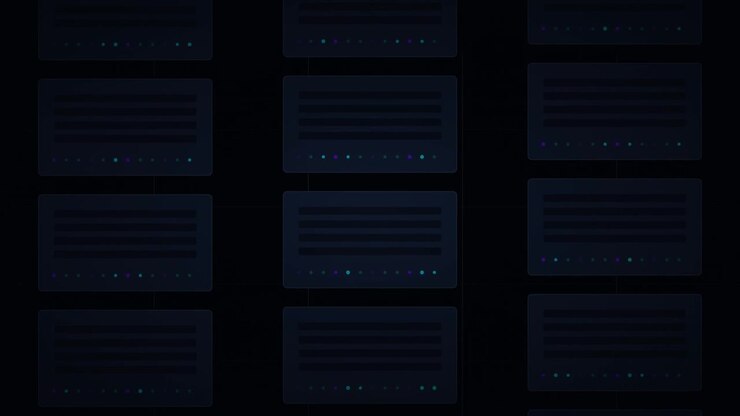 Abstract Digital Network Nodes Connecting in Dark Background