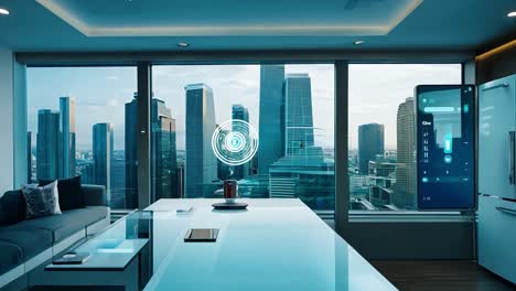 smart home with city view