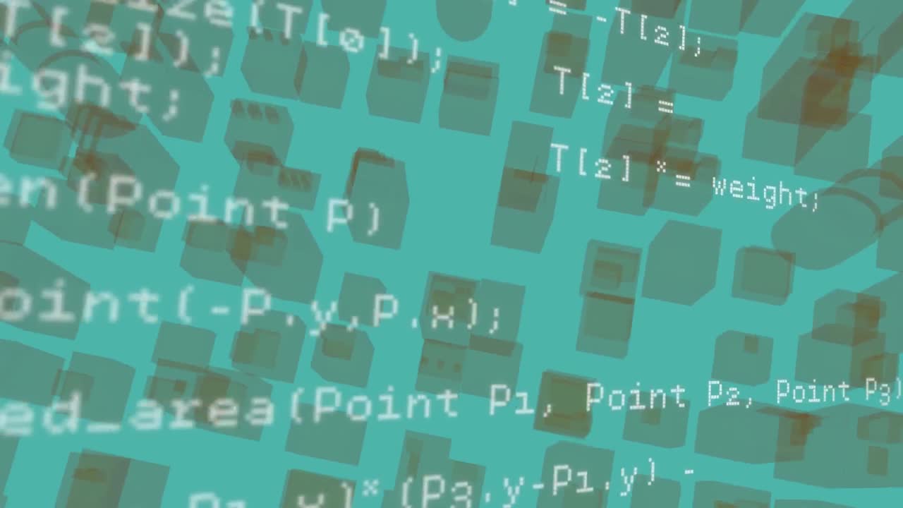 dibujo arquitectónico 3d del paisaje urbano con procesamiento de datos