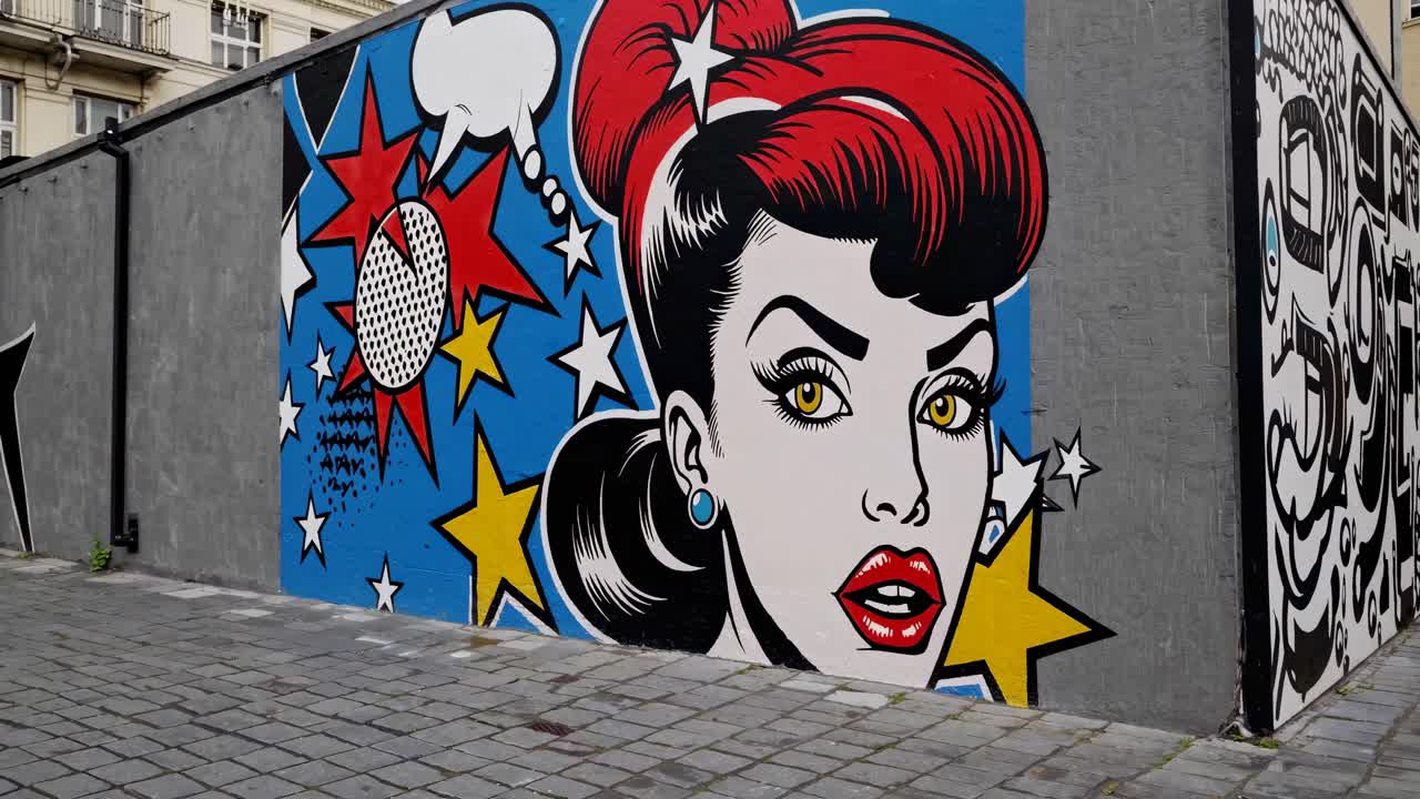 Colorful Mural of a Woman on a Building