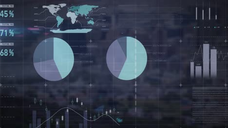animation of data processing over landscape