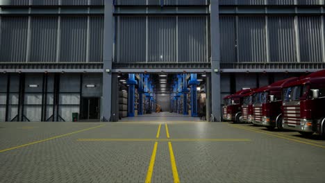 truck in front of an industrial logistics building