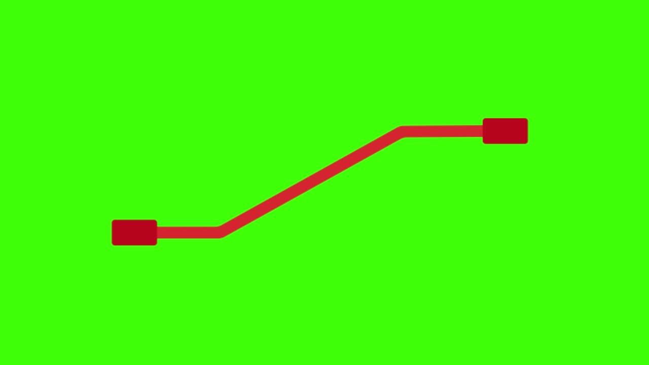 2D animated illustration of a red tube on a green screen