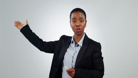 weather forecast, studio and woman for news