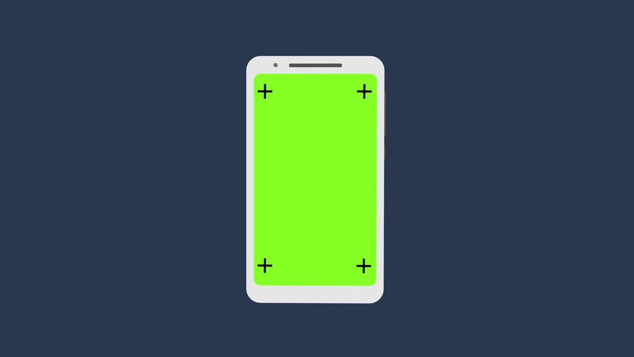 fake 2d - 3d animazione bianca del telefono. mockup. schermata cromata con segni di traccia. sfondo animato con texture e colori freddi.