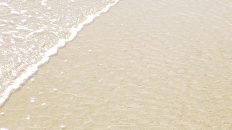 clear wave water on smooth sandy beach in the summer