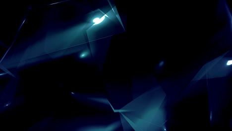 video de 4k azul oscuro vidrio geométrico abstracto - triángulos de diamantes en bucle de fondo