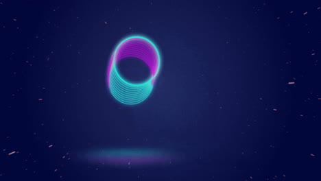 animation of neon circles intertwining with glowing effect on starry background