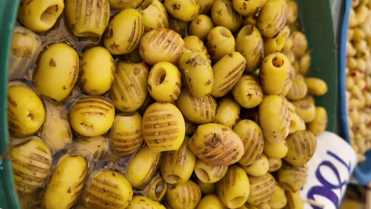 Pile of Grilled Green Olives