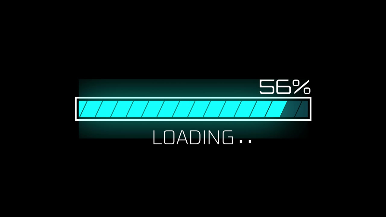 Futuristic Loading Progress Bar Animation on Black Background