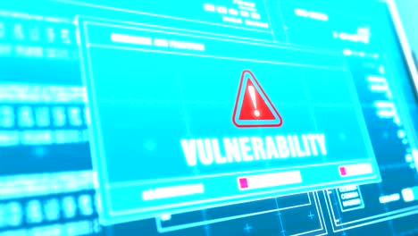 vulnerability warning notification system security alert error message on computer screen entering login and password .