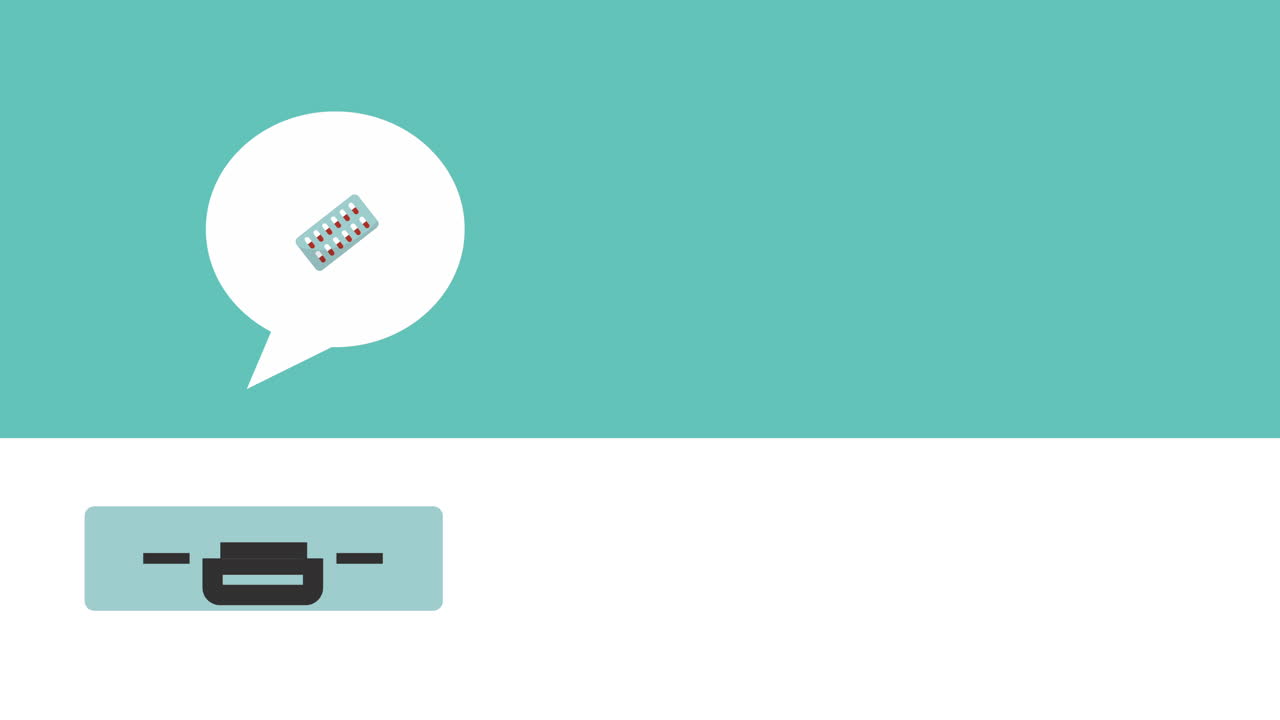 medical kit with set icons animation