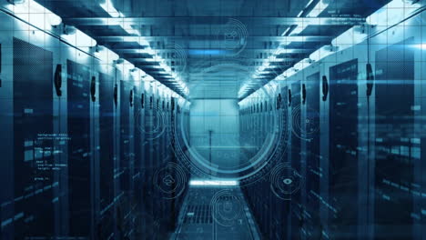 animación de las protecciones de datos procesamiento de texto y datos digitales a través de servidores informáticos