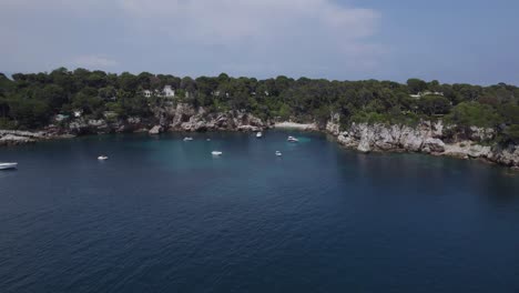 yachts and boats on cote d'azur french riviera coastline, france - aerial