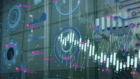 Animation-of-data-processing-over-cityscape