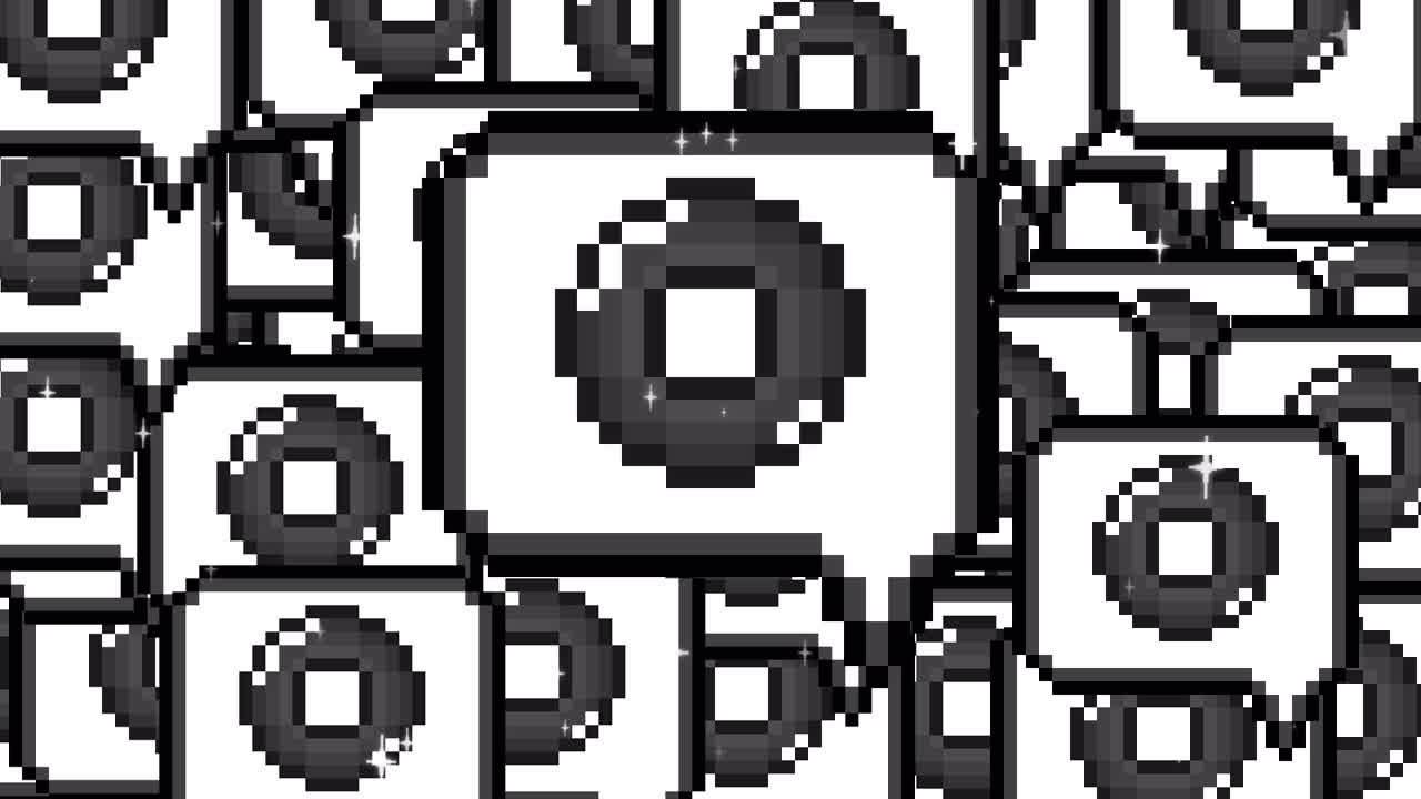Pixel art pop up speech bubble icon circle mark Transitions. 1080p - 30 fps - Alpha Channel (5).mov