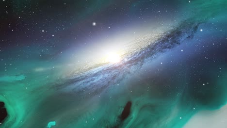 green nebulae and galaxies in the universe and stars