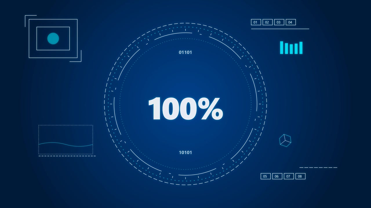 Digital Loading Progress Bar with Percentage Counter