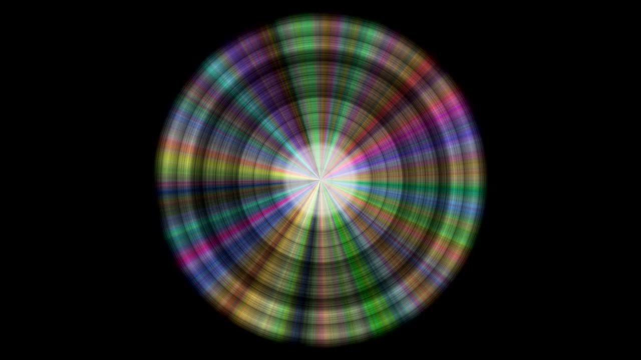 disco metálico con reflejos de color, bucle sin costuras