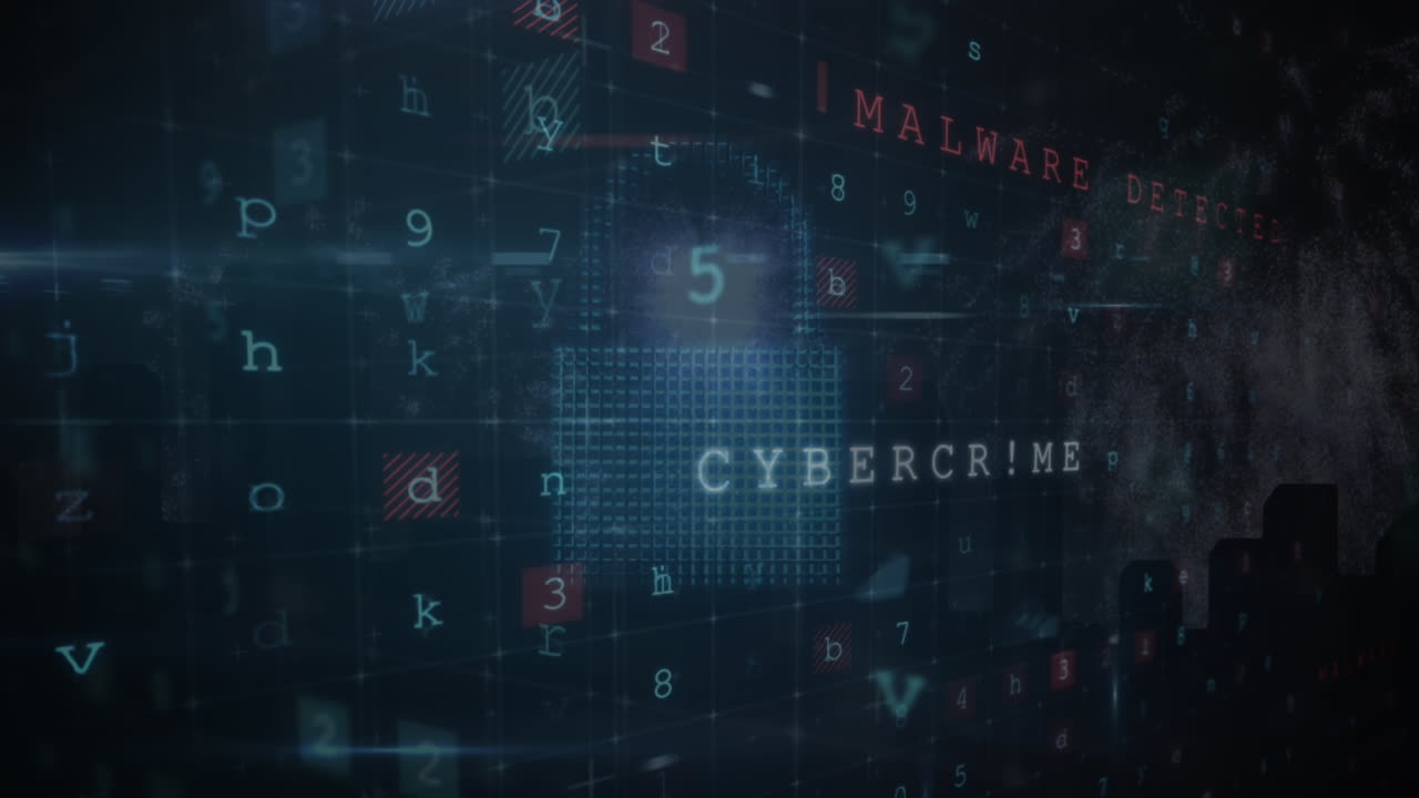 Animation of texts, alphabets, numbers, symbol with cloud and padlock icon over abstract background