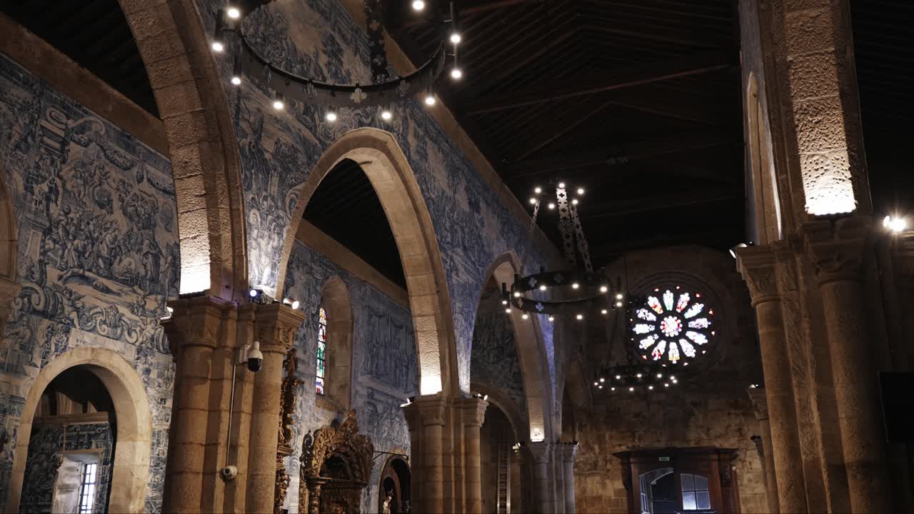 Interior of a Church with Arches and Tile Work