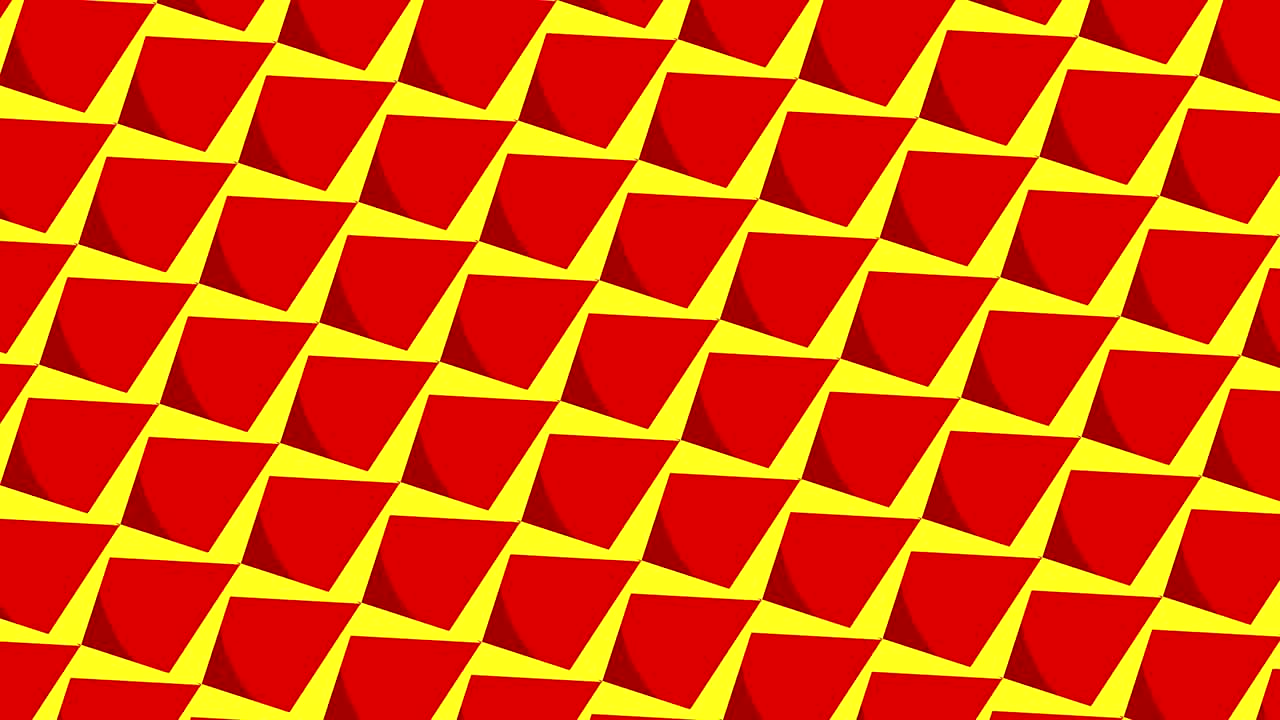 그것은 시계 방향으로 회전하면서 색을 빠르게 바꾸는 그래픽 패턴이며, 시계 방향을 반대로 회전하여 최면과 스트로보스코프 효과를 만니다.