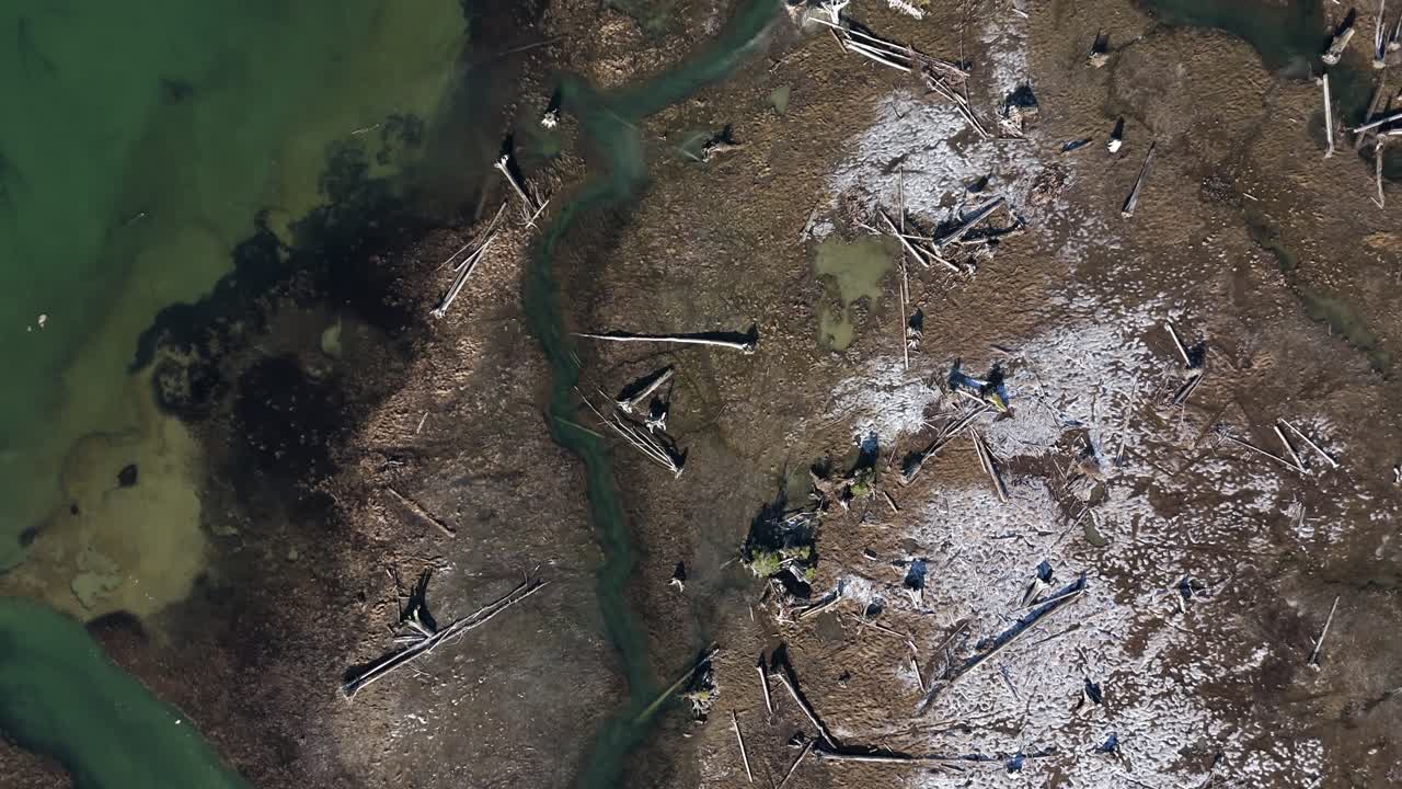 Vista Aerea Di Zona Umida O Estuario A Squamish, Columbia Britannica, Canada - Ripresa Con Drone.