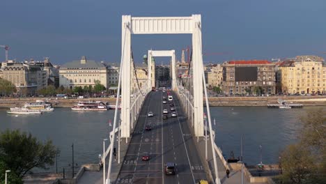 aerial view of a bridge in budapest, hungary