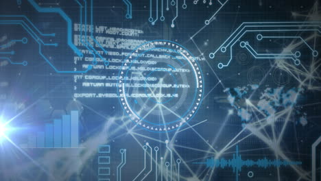 microprocessor connections over round scanner spinning and digital interface with data processing