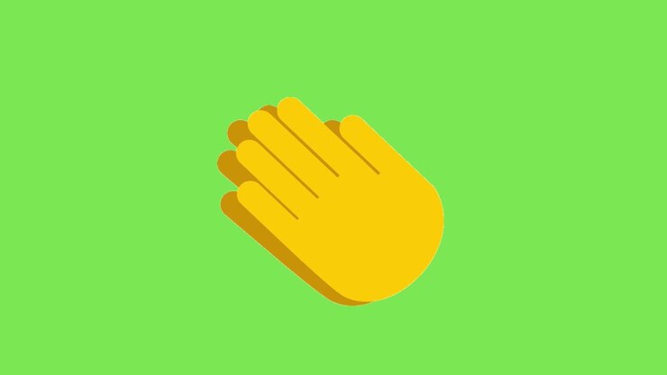 Emoji animata che applaude, emoticon di celebrazione, schermo verde 4K