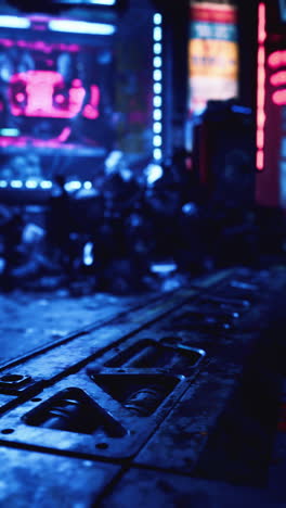 el paisaje urbano cyberpunk por la noche